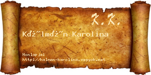 Kálmán Karolina névjegykártya