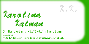 karolina kalman business card